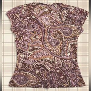 Paisley Print V-Neck Top